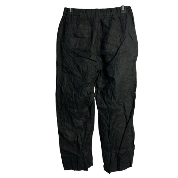 Quince 100% European Linen Pull On Pants Black Small Boho Resort Wear Summer - Picture 4 of 15
